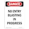 Signmission OSHA Danger Sign, No Entry Blasting In Progress, 10in X 7in Rigid Plastic, 7" W, 10" L, Portrait OS-DS-P-710-V-2492 - alternate 1